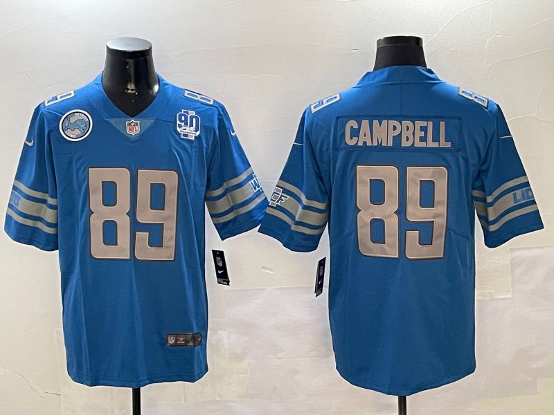 Men Detroit Lions #89 Campbell Blue three generations 2024 Nike Limited NFL Jersey style 01023->detroit lions->NFL Jersey